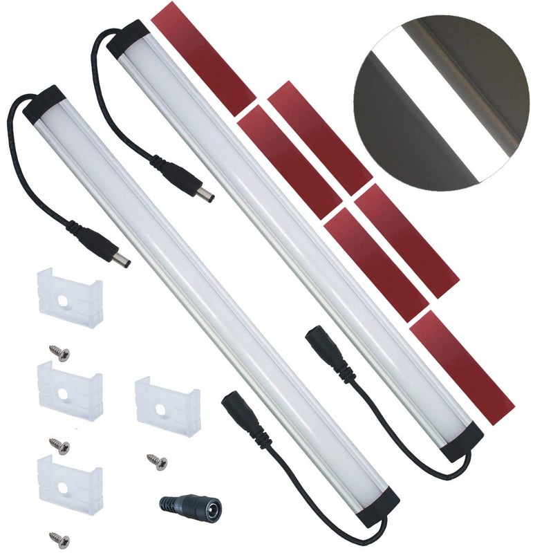 Litever Extra Under Cabinet Lighting Bars,12VDC, 5000K Daylight White, with Mounting Clips, Screws, Self-Adhesive Pads. Compatible LL-008 Series ONLY-[2-Pack-5000K] - Image 2